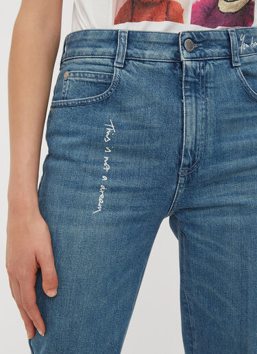 Slogan Embroidered Jeans Stella McCartney Slogan Embroidered Jeans Blue stm0233030