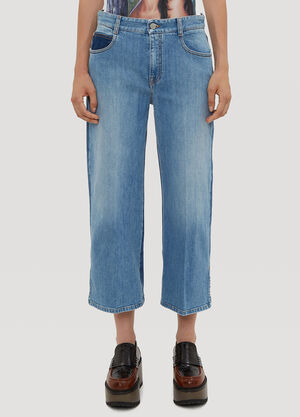 Stella McCartney Cropped Panel Jeans Blue stm0234016