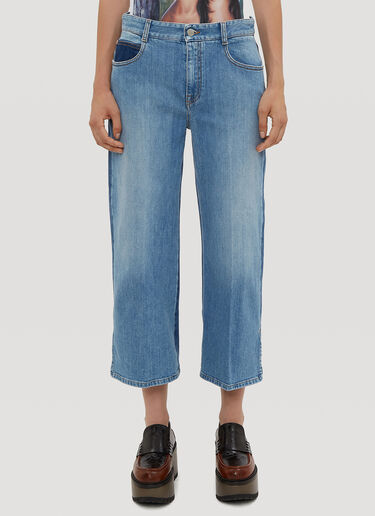 Cropped Panel Jeans Stella McCartney Cropped Panel Jeans Blue stm0234016