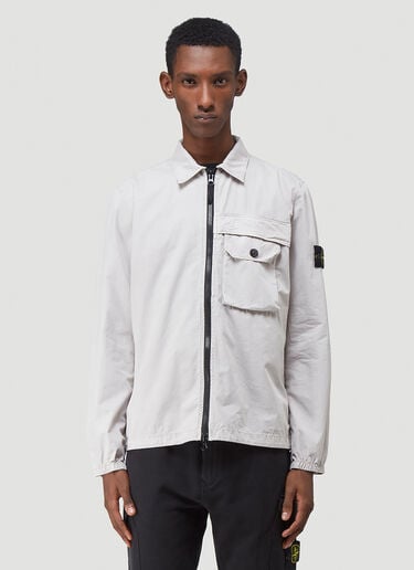 Zip-Up Shirt Jacket Stone Island Zip-Up Shirt Jacket Grey sto0142026