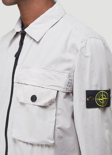 Zip-Up Shirt Jacket Stone Island Zip-Up Shirt Jacket Grey sto0142026