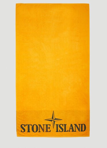 徽标印花沙滩巾 Stone Island 徽标印花沙滩巾 橙色 sto0152089