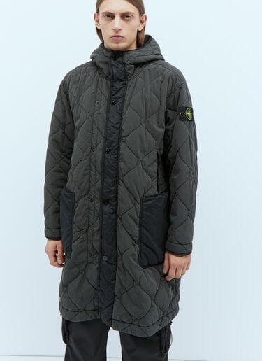 퀼티드 컴퍼스 패치 코트 Stone Island 퀼티드 컴퍼스 패치 코트 그레이 sto0154011