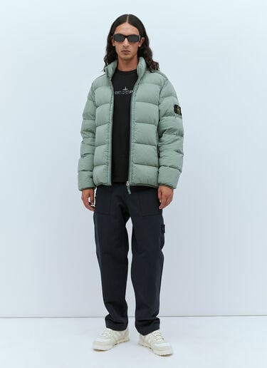 Stone Island 罗盘贴饰真羽绒服 绿色 sto0154017