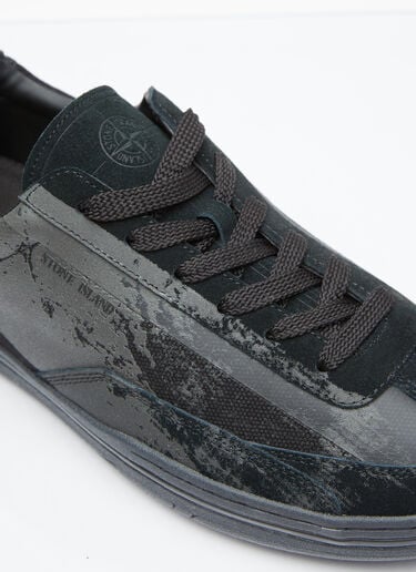 Stone Island 락 스웨이드 스니커즈 블랙 sto0154081