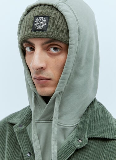 Stone Island 나침반 패치 비니 햇 그린 sto0154088