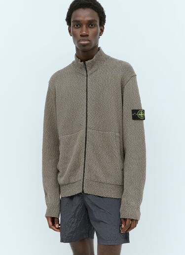 Zip-Up Knit Cardigan Stone Island Zip-Up Knit Cardigan Grey sto0156107