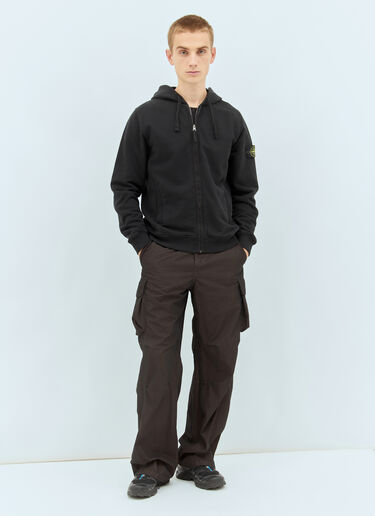 Logo Patch Zip-Up Sweatshirt Stone Island Logo Patch Zip-Up Sweatshirt Black sto0158049