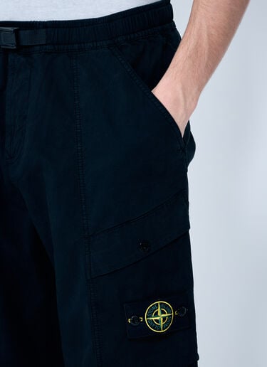 Stone Island 罗盘贴饰工装裤  黑色 sto0160020