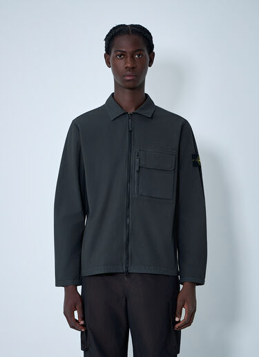 Stone Island Logo Patch Shirt Dark Grey sto0162007