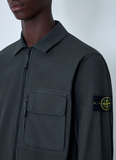Stone Island Logo Patch Shirt Dark Grey sto0162007