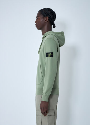 Logo Motif Hooded Sweatshirt Stone Island Logo Motif Hooded Sweatshirt Green sto0162025