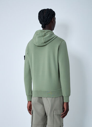 Stone Island Logo Motif Hooded Sweatshirt Green sto0162025