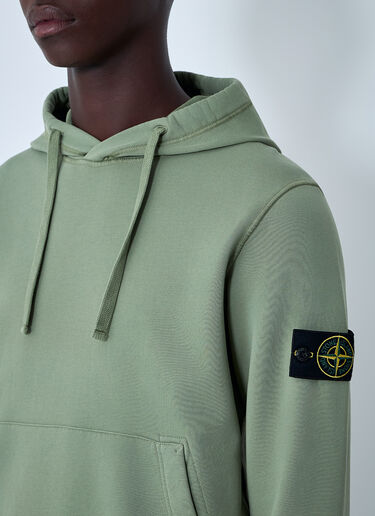 Logo Motif Hooded Sweatshirt Stone Island Logo Motif Hooded Sweatshirt Green sto0162025