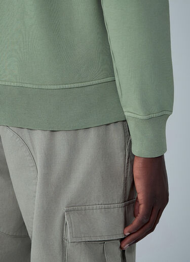 Stone Island Logo Motif Hooded Sweatshirt Green sto0162025