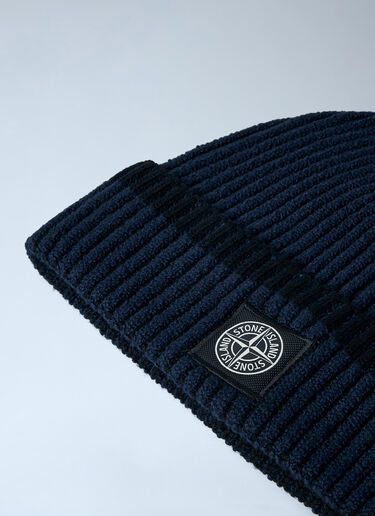Logo Motif Beanie Hat Stone Island Logo Motif Beanie Hat Navy sto0162059