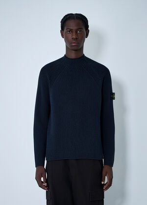 Stone Island Rib Logo Patch Sweater Navy sto0162062