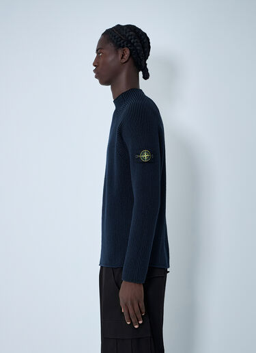 Stone Island Rib Logo Patch Sweater Navy sto0162062