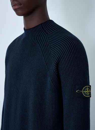 Stone Island Rib Logo Patch Sweater Navy sto0162062