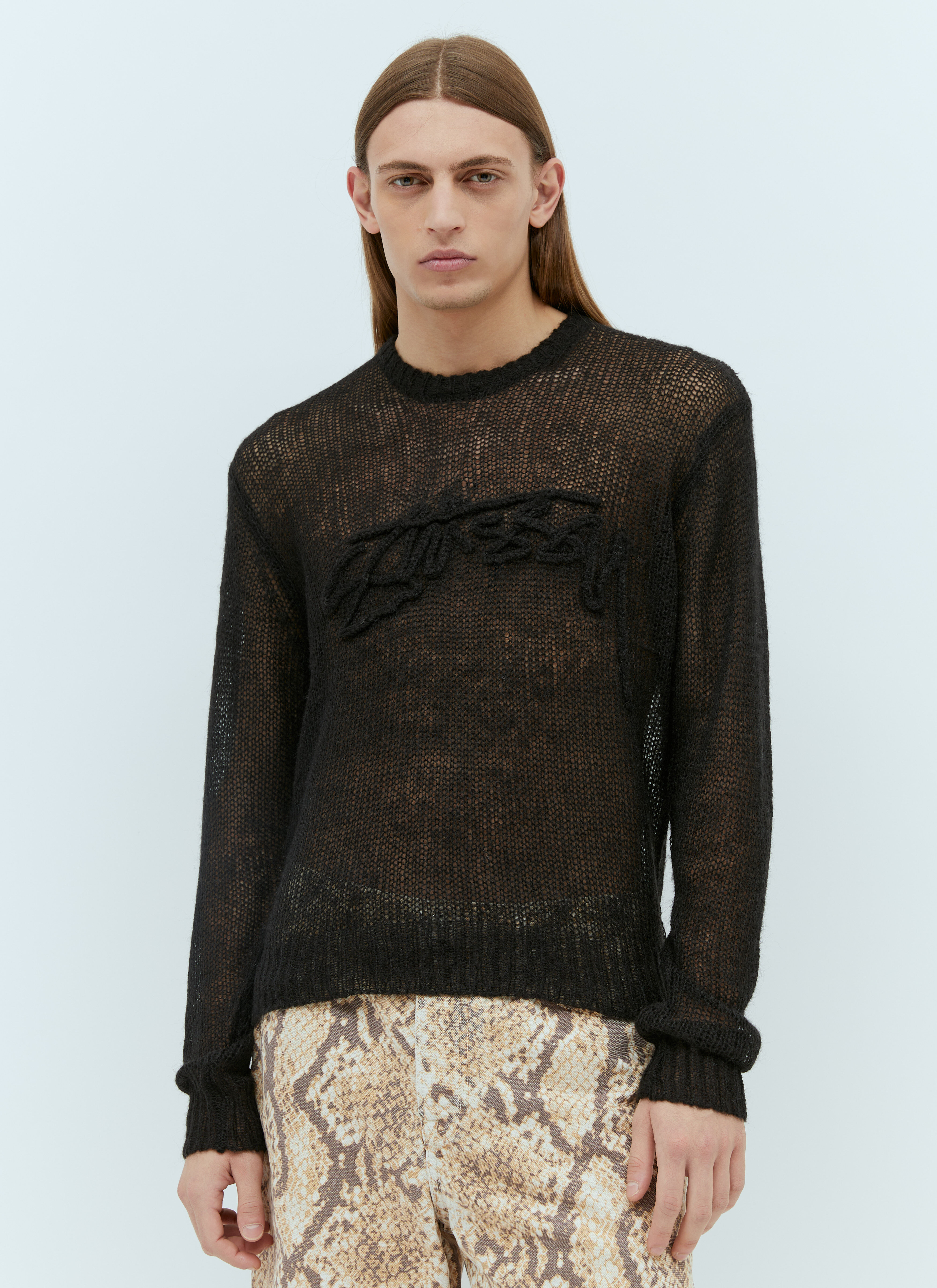 Stüssy Men's' Loose Knit Sweater in Black | LN-CC®