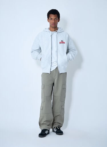 Logo Motif Zip-Up Sweatshirt Stüssy Logo Motif Zip-Up Sweatshirt Grey sts0161004