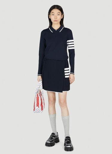 四道杠针织 Polo 衫 Thom Browne 四道杠针织 Polo 衫 蓝色 thb0251013