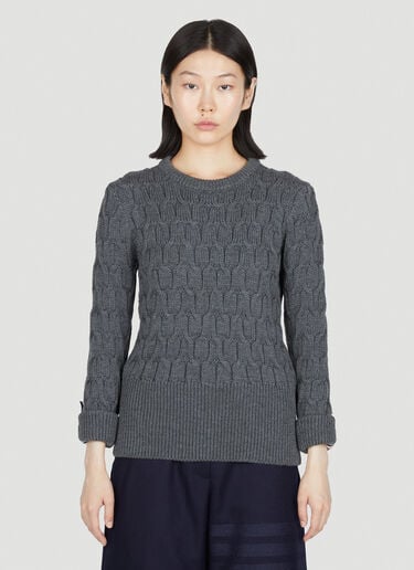 Merino Crisscross Sweater Thom Browne Merino Crisscross Sweater Grey thb0253014