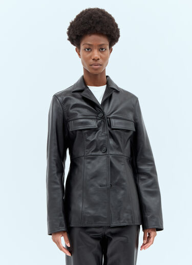 Hourglass Leather Blazer TOTEME Hourglass Leather Blazer Black tot0257023