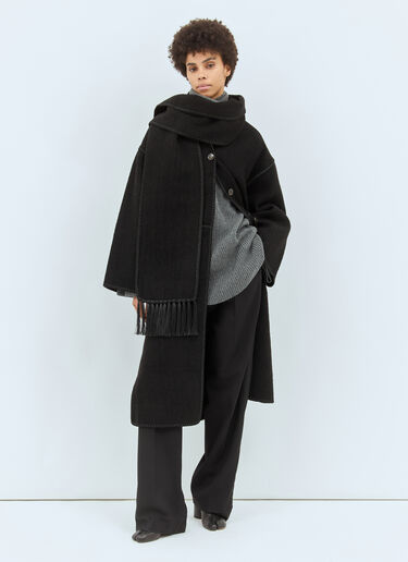 Embroidered Scarf Coat TOTEME Embroidered Scarf Coat Black tot0258005