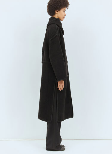 Embroidered Scarf Coat TOTEME Embroidered Scarf Coat Black tot0258005
