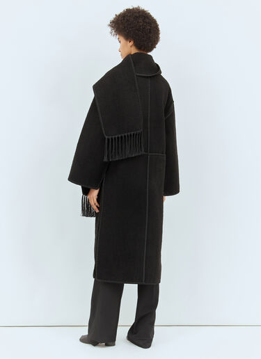 Embroidered Scarf Coat TOTEME Embroidered Scarf Coat Black tot0258005