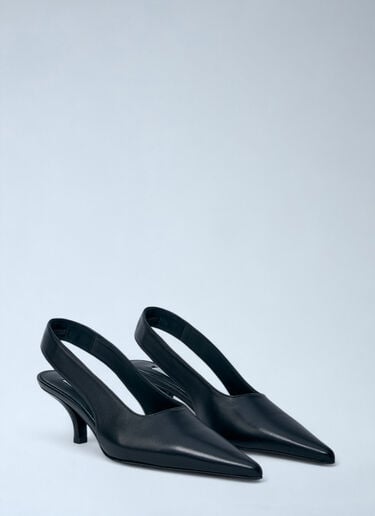 TOTEME Classic Leather Slingback Heels Black tot0261036
