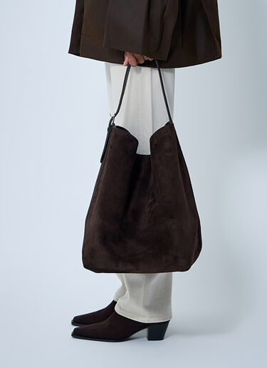 TOTEME Suede Belted Tote Bag Brown tot0262001