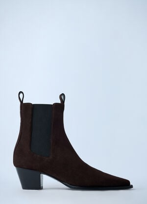 TOTEME Suede City Boots Dark Brown tot0262002