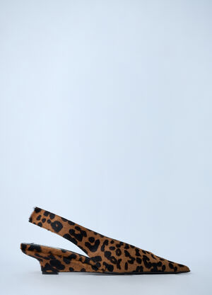 TOTEME Leather Pointed Wedge-Heels Brown tot0262014
