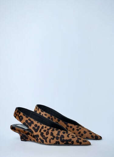 TOTEME Leather Pointed Wedge-Heels Brown tot0262014