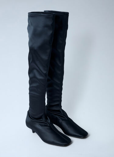 Satin Knee-High Boots TOTEME Satin Knee-High Boots Black tot0262016