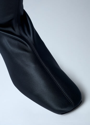 TOTEME Satin Knee-High Boots Black tot0262016