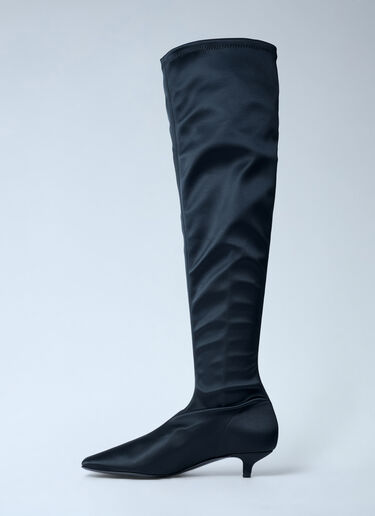 Satin Knee-High Boots TOTEME Satin Knee-High Boots Black tot0262016