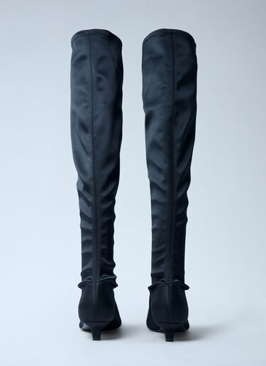TOTEME Satin Knee-High Boots Black tot0262016