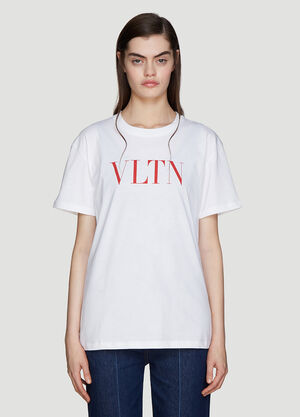 Valentino Logo T-Shirt White val0235007