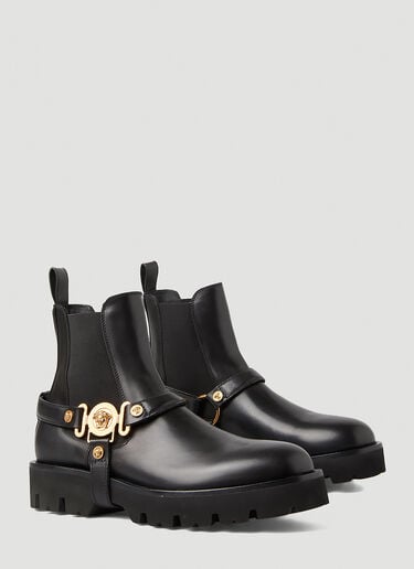 La Medusa 铭牌切尔西靴 Versace La Medusa 铭牌切尔西靴 黑 ver0149048