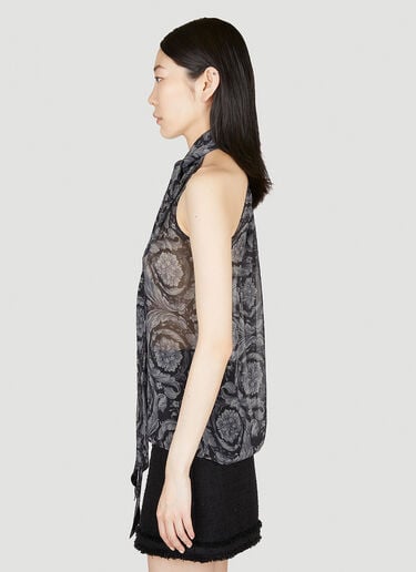 巴洛克真丝围巾系带上衣 Versace 巴洛克真丝围巾系带上衣 黑色 ver0255005