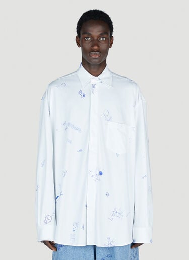 스크리블 저지 셔츠 Vetements 스크리블 저지 셔츠 화이트 vet0154005