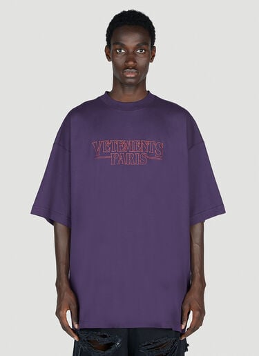 Paris 徽标 T 恤 Vetements Paris 徽标 T 恤 紫色 vet0154011