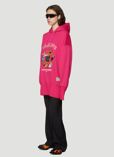 Oversized Cartoon Embroidered Hooded Sweatshirt Vetements Oversized Cartoon Embroidered Hooded Sweatshirt Pink vet0236009