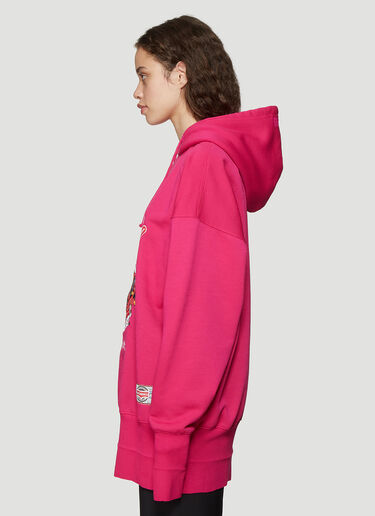 Oversized Cartoon Embroidered Hooded Sweatshirt Vetements Oversized Cartoon Embroidered Hooded Sweatshirt Pink vet0236009