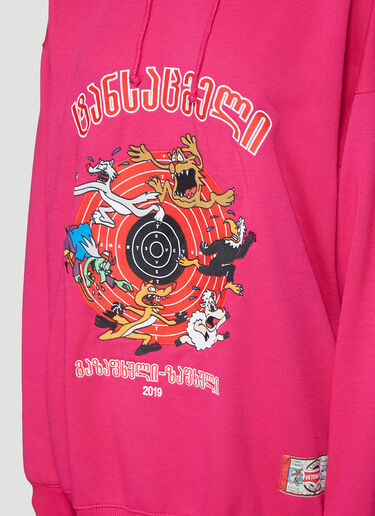 Oversized Cartoon Embroidered Hooded Sweatshirt Vetements Oversized Cartoon Embroidered Hooded Sweatshirt Pink vet0236009