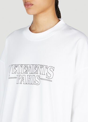 로고 티셔츠 VETEMENTS 로고 티셔츠 화이트 vet0254013
