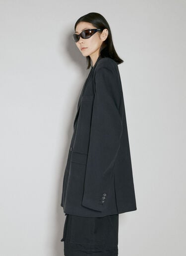 VETEMENTS 워싱 마감 저지 테일러드 블레이저  블랙 vet0254016